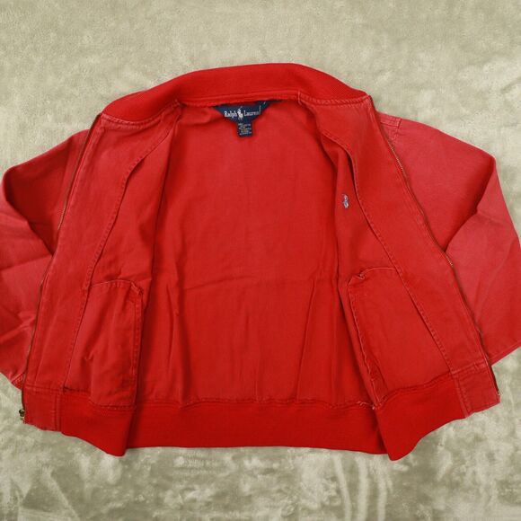Ralph Lauren Vintage Men's Red Zip Up Denim Jacket size Small - Picture 7 of 9